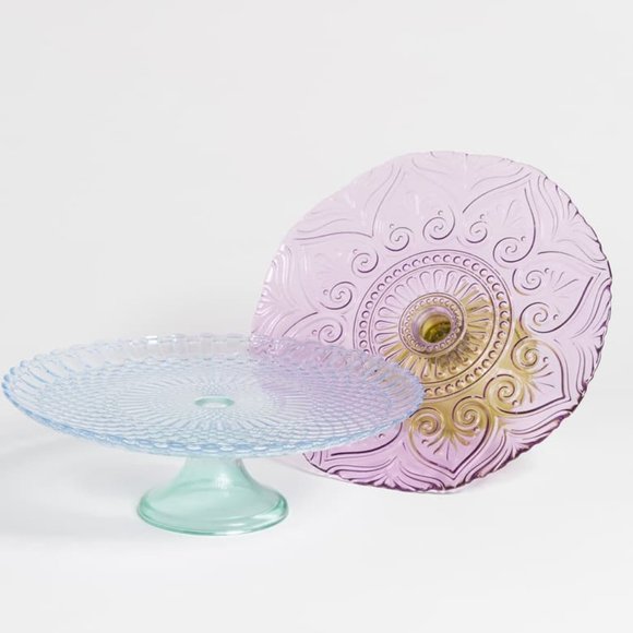 Anthropologie Other - Anthropologie Brand New Soda Lime Glass Cake Stand